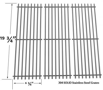 Char-Griller 2121, 2123, 2222, 2828, 3001, 3030, 3725, 4000, 5050, 5252, 3008 Stainless Cooking Grid , Set of 3