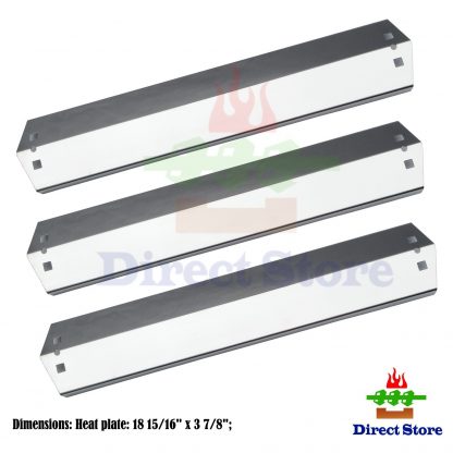 Direct store Parts DP106 (3-pack) Stainless Steel Heat plates Replacement CharGriller 3001,3008,3030,4000,5050,5252; King Griller 3008,5252 Gas Grill (Stainless Steel heat plates)