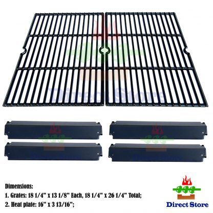 Direct store Parts Kit DG232 Replacement Charbroil, Kenmore , Coleman,Gas Grill Repair Kit Heat Plates & Cooking Grill (Porcelain Steel Heat Plate + Porcelain Cast Iron Cooking Grid)