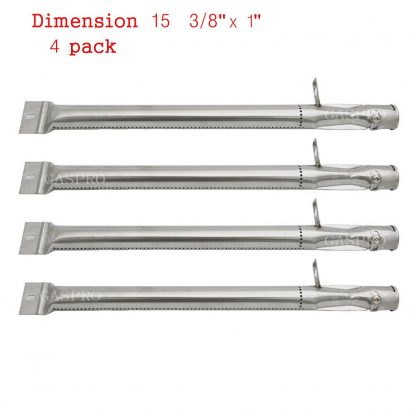 GASPRO GP-B231(4 pack）grill burner Stainless Steel BBQ Gas Grill Replacement Part for BBQ Pro, Kenmore Sears, K Mart Part, Members Mark Part, Lowes Model Grills (15 3/8" x 1")