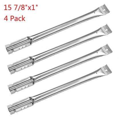 GASPRO GP-B591 Straight Stainless Steel Grill Pipe Burner Replacement for Charbroil, Front Avenue, Charmglow, Sear Kenmore, Centro and Others (15 7/8 X 1 inch)(4 Pack)