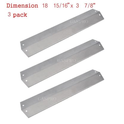 GASPRO GP-S051 Steal Heat Plate Gas Grill Heat Shield 18 15/16 inch Flavorizer Bars Heat Plates Replacement for Chargriller, King Griller, BBQ Burner Cover and Mode Gas Grill Models (3 pack)