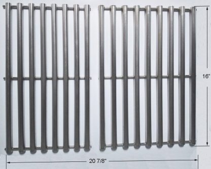 GS3412 NEW Stainless Steel Cooking Grid Set Replacement for Gas Grill Models BBQ Tek SSS3416TB and Presidents Choice SSS3416TCS, Set of 2