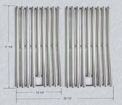 GS6342 NEW design Stainless Steel Cooking Grid Replacement for Select Gas Grill Models by Kenmore, Nexgrill and Others, Set of 2