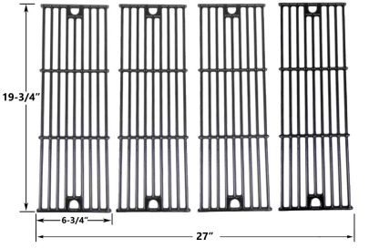 Gloss Cast Iron Cooking Grid for King Griller 3008, 5252 and Char-Griller 2121, 2123, 2222, 2828, 3001, 3030, 3725, 4000, 5050, 5252, 3008 Gas Grill Models, Set of 4