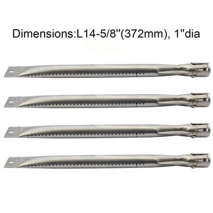 Grill Valueparts RE4251GB (4-pack) Stainless Steel Pipe Burner Replacement For BBQ Tek, Bond, Brinkmann, Broil Chef, Grill King, Grill Master And Other Grill Models (Dims: 14 5/8" X Dia. 1")