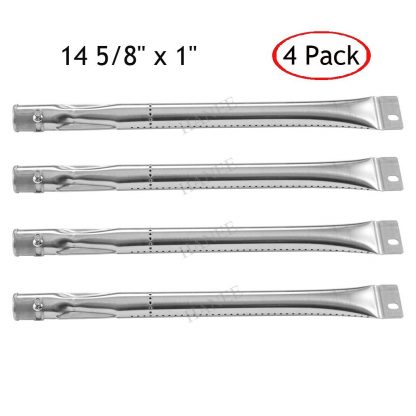 HANEE KB866 Stainless Steel Gas Grill Pipe Tube Burner Replacement Parts for Grill Master, Nexgrill, BBQtek, Bond, Presidents Choice, Brinkmann, Grill King, Master Cook, 14 5/8 inch, Set of 4