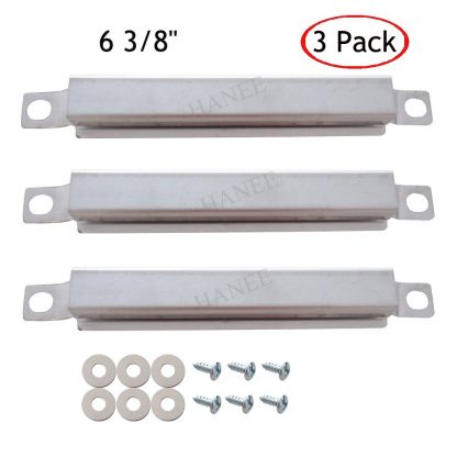 HANEE KC624 BBQ Grill Parts Stainless Steel Carryover Crossover Tube Burner Replacement for Charbroil, Kemmore and Other Gas Grills, 6 3/8 inch, Set of 3