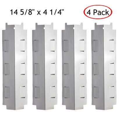HANEE KS734 Gas Grill Replacement Stainless Steel Heat Plate Shield, Flame Tamer Burner Cover, Heat Tent for Charbroil, Brinkmann, Kenmore, Master Forge, Thermos, 14 5/8 inch x 4 1/4 inch, Set of 4