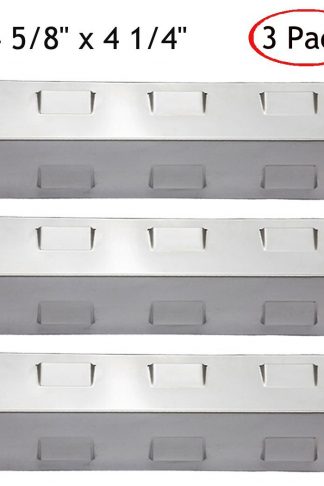 HANEE KS734 Gas Grill Stainless Steel Heat Plate Shield Tent, Burner Cover Flame Tamer, BBQ Replacement Parts for Charbroil, Brinkmann, Kenmore, Master Forge, 14 5/8 inch x 4 1/4 inch, Set of 3