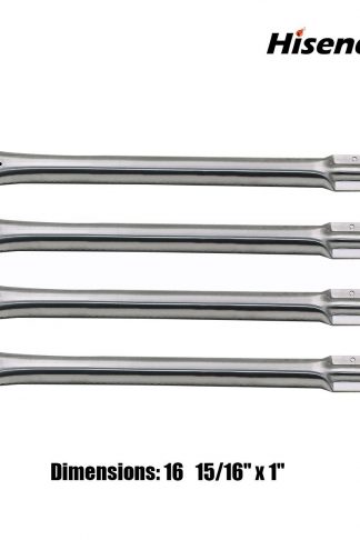 Hisencn 4-pack Replacement Stainless Steel Pipe Burner for Char Broil, Charmglow, Costco Kirkland, Grand Isle, Jenn Air, Kenmore Sears, K Mart, Member's Mark, Nexgrill, Perfect Flame By Lowes