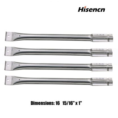 Hisencn 4-pack Replacement Stainless Steel Pipe Burner for Char Broil, Charmglow, Costco Kirkland, Grand Isle, Jenn Air, Kenmore Sears, K Mart, Member's Mark, Nexgrill, Perfect Flame By Lowes