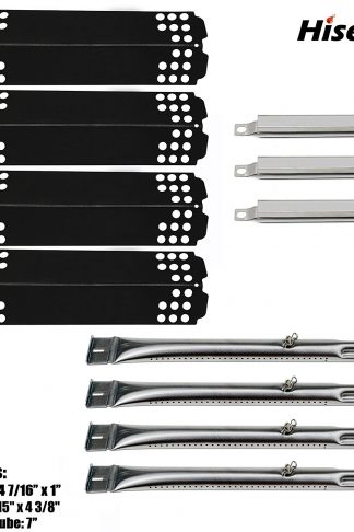 Hisencn BBQ 4Pack Grill Burners,4Pack Heat Plate and 3Pack Crossver Tube Replacement Parts For Charbroil 463436215 463436213,Thermos 466360113 Gas Gril