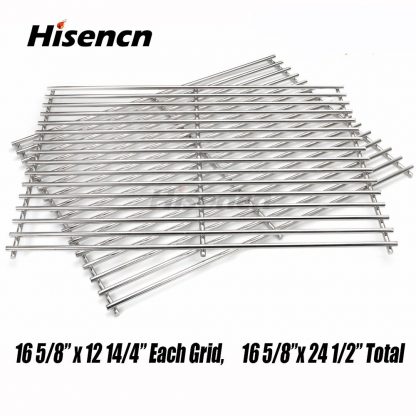Hisencn Replacement 52932(set of 2) Stainless Stell Cooking Grid for Centro, Charbroil, Front Avenue, Fiesta, Kenmore, Kirkland, Kmart, Master Chef and Thermos Gas Grill