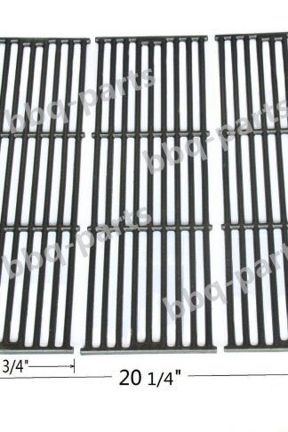 Hongso PCE051 Universal Gas Grill Grate Matte Cast Iron Cooking Grid Replacement for Chargriller gas grill models 2121, 2123, 2222, 2828, 3001, 3030, 3725, 4000, 5050, 5252 , Sold as a set of 3