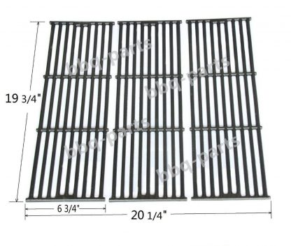 Hongso PCE051 Universal Gas Grill Grate Matte Cast Iron Cooking Grid Replacement for Chargriller gas grill models 2121, 2123, 2222, 2828, 3001, 3030, 3725, 4000, 5050, 5252 , Sold as a set of 3