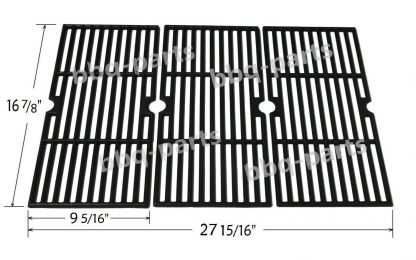 Hongso PCH763 Cast Iron Cooking Grid Replacement for Select Gas Grill Models by Charbroil, Kenmore and Others, Set of 3