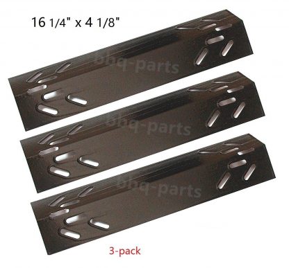Hongso PPA521 (3-pack) Porcelain Steel Heat Plates, Heat Shield, Heat Tent, Burner Cover Replacement for Kenmore 119.16144210, 119.162300, 119.162310 Gas Grill Models (16 1/4" x 4 1/8")