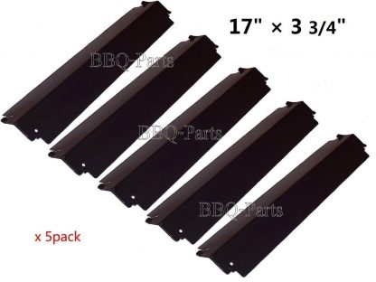 Hongso PPC941 (5-pack) Porcelain Steel Heat Plate, Heat Shield, Heat Tent, Burner Cover, Vaporizor Bar, and Flavorizer Bar Replacement for Charbroil, Presidents Choice Gas Grills, CBHP3 (17” x 3 3/4