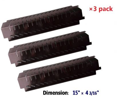 Hongso PPD011 (3-Pack) BBQ Replacement Porcelain Steel Heat Plate, Heat Shield, Heat Tent, Burner Cover, Vaporizor Bar, and Flavorizer Bar for Centro, Charbroil, Costco, Thermos, Lowes Model Grills