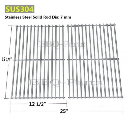 Hongso SCS612 BBQ Stainless Steel Wire Cooking Grid Replacement for Select Brinkmann, Charmglow and Turbo Gas Grill Models, Set of 2