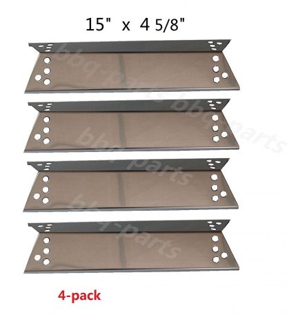 Hongso SPZ681 (4-pack) Stainless Steel Heat Plates for Charbroil 463411911, 464424312, C-45G4CB, Kenmore Sears, K-Mart, Nexgrill, Tera Gear Model Grills (15" x 4 5/8)