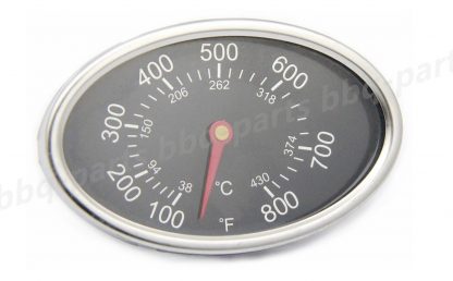 Hongso TG549 Replacement Lid Thermometer Gas Grill Stainless Steel Heat Indicator for Aussie, BBQ Grillware, Brinkmann, Uniflame and Other gas grill Models (1-pack)