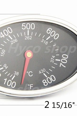 Hyco Replacement Lid Thermometer Gas Grill Stainless Steel Heat Indicator For Aussie, BBQ Grillware, Brinkmann, Uniflame and Other gas grill Models, hyT2541 (1-pack)