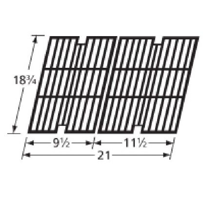 Music City Metals 62902 Gloss Cast Iron Cooking Grid Set Replacement for Select Centro and Cuisinart Gas Grill Models