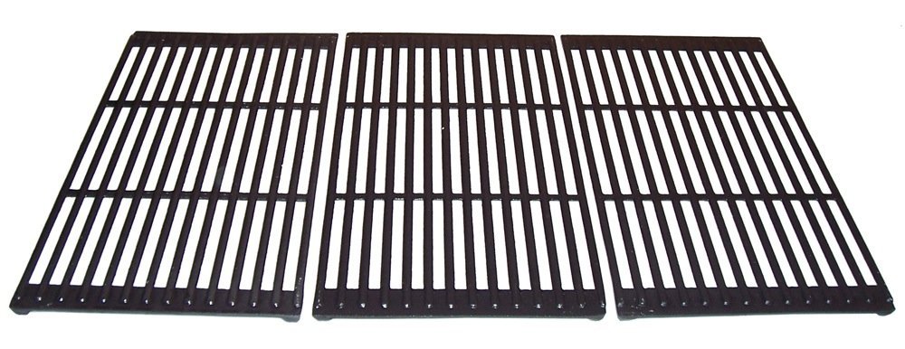 Music City Metals 68073 Matte Cast Iron Cooking Grid Replacement for Select Gas Grill Models by Brinkmann, Centro and Others, Set of 3