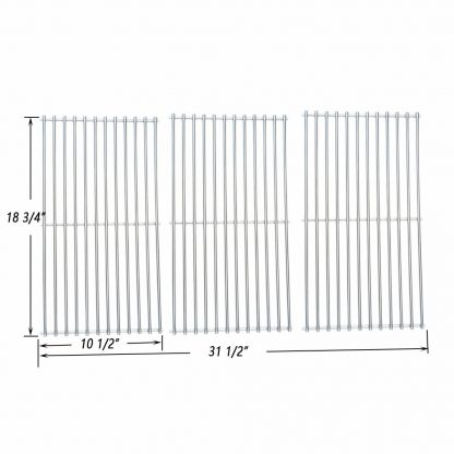 Onlyfire BBQ Stainless Steel Cladding Rod Cooking Grates / Cooking Grid Replacement Fit for Master Centro, Charbroil, Sam's Club, Members Mark, Jenn-Air, and Others, Set of 3
