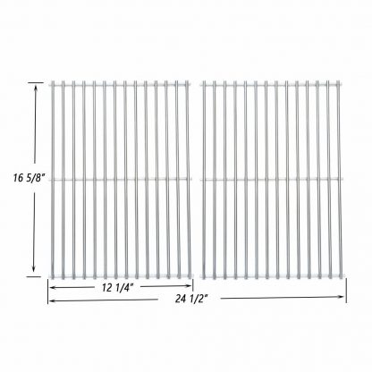 Onlyfire BBQ Stainless Steel Cladding Rod Grates / Cooking Grid Replacement Fit for Charbroil, Front Avenue, Fiesta, Kenmore, Kirkland, Kmart, Master Chef, and Thermos Gas Grill and Others, Set of 2