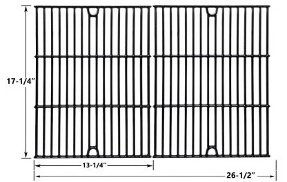 Porcelain Cast Iron Cooking Grid Replacement For Charbroil 463411512, Kenmore 122.16134110, 720-0773, Master Forge 1010037 and Nexgrill 720-0773 Gas Grill Models, Set of 2