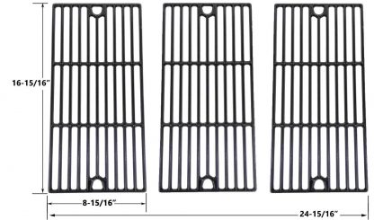 Porcelain Cast Iron Cooking Grid for Coleman 461230403, Charbroil 463240804, Kenmore, Master Chef, Broil King, Thermos, Centro 2000, 4000 and Broil King Gas Grill Models, Set of 3