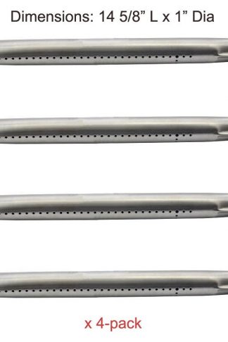 SB4251 (4-pack) Straight Stainless Steel Burner Replacement for BBQ Tek, Bond, Brinkmann Part, Grill King Part, Master Cook, Presidents Choice, Lowes Model Grill