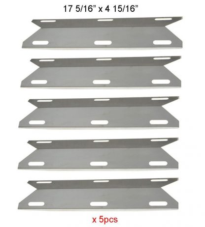 SH3041 (5-pack) Stainless Steel Gas Grill Heat Plate / Heat Shield for Charmglow, Kirkland, Permasteel, Nexgrill Model Grills and Others