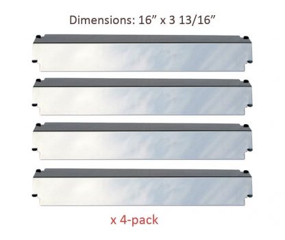 SH3321 (4-pack) Stainless Steel Heat Plate, Heat Shield, Heat Tent, Burner Cover Replacement for Select Gas Grill Models by Charbroil, Thermos, Kenmore Sears, Lowes Model Grills and Others