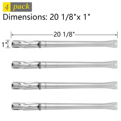 SHINESTAR Grill Burner Tube Replacement for Chargriller 3001, 3030, 4000, 5050, King Griller 3008, 5252 and Others, 4-Pack 20 1/8 inch Straight Universal Stainless Steel BBQ Tube Burner Pipe(SR060)