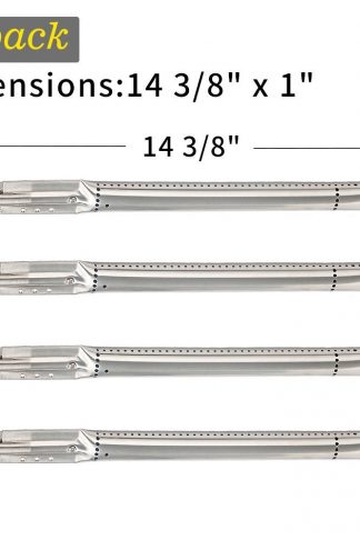 SHINESTAR Stainless Steel Grill Burner Tube 14 3/8, Replacement Parts for Members Mark 720-0691A, Nexgrill 720-0649, Costco Kirkland 720-0439, Charbroil, Kenmore, Grillmaster, K-Mart(4-Pack,SS-GB102)