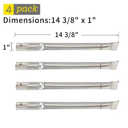 SHINESTAR Stainless Steel Grill Burner Tube 14 3/8, Replacement Parts for Members Mark 720-0691A, Nexgrill 720-0649, Costco Kirkland 720-0439, Charbroil, Kenmore, Grillmaster, K-Mart(4-Pack,SS-GB102)