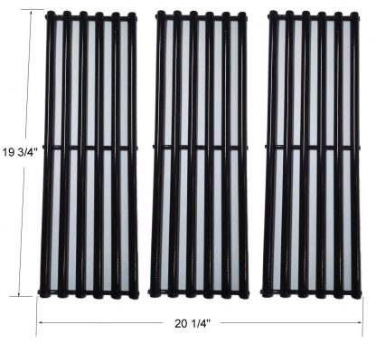 Set of 3 Universal Gas Grill Grate Porcelain Steel Cooking Grid Replacement for Chargriller gas grill models 2121, 2123, 2222, 2828, 3001, 3030, 3725, 4000, 5050, 5252