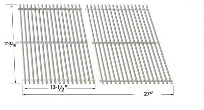 Stainless Steel Cooking Grid For Uniflame GBC091W, GBC940WIR, GBC956W1NG-C, GBC981W, GBC981W-C, GBC983W-C and Tera Gear 13013007TG Gas Grill Models, Set of 2