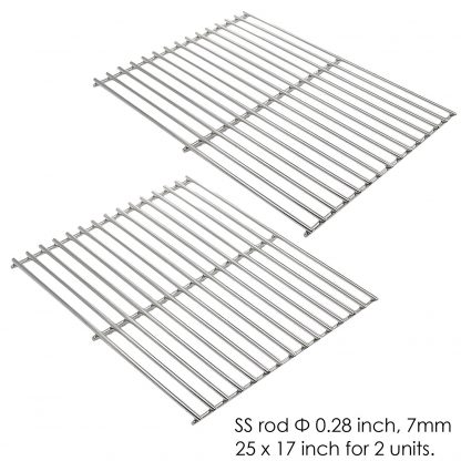 Uniflasy (2-Pack) Repair Part Heavy Duty Stainless Steel Rod Cooking Grid Grates Replacement for Select Great Outdoors, Charbroil, Grill Chef, Thermos & Vermont Castings Grill Models
