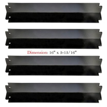 Uniflasy 4-Pack Porcelain Steel Grill Heat Shield Plate Flavorizer Bars Burner Cover Flame Tamer Vaporizor Bar Replacement Parts for Centro, Charboil, Coleman, Kenmore, Thermos, Xps Gas Grill Models