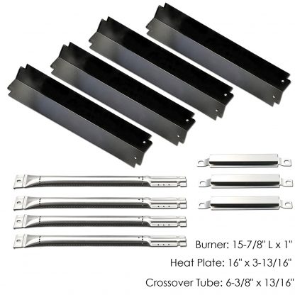 Uniflasy Gas Grill Repair Replacement Parts Kit (Burners, Heat Plates & Crossover Tubes) for Select Charbroil Grill Models