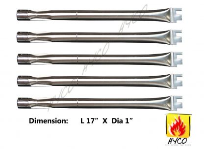 Vicool hyB304 (5-pack) Replacement Straight Stainless Steel Burner for BBQ Grillware, Home Depot, Ducane, Lowes Model Grills