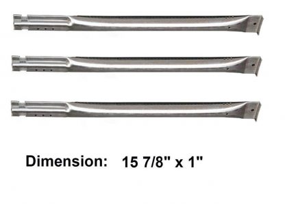 Vicool hyB559 (3-pack) Universal Stainless Steel Tube Burner Replacement for Charbroil, Charmglow, Sears Kenmore, Centro and Other Grills(15 7/8"x1")