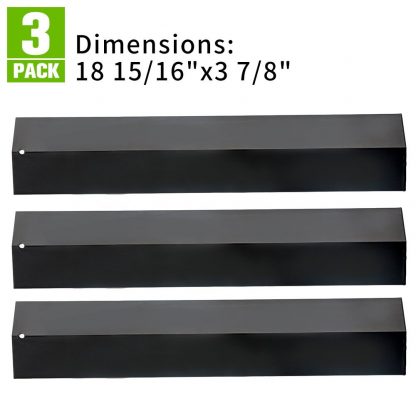 XHome 18 15/16 Heat Plate, Porcelain Steel Heat Shield (3 Pack) Replacement for Chargriller 3001, 4000 and King Griller Gas Grill Models, 18 15/16”x3 7/8” (KL-H15)