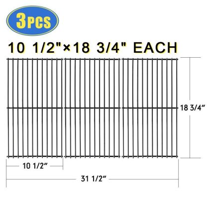 XHome Grill Grate 18 3/4" Grill Replacement Parts 18 inch Cooking Grid for Charbroil, Jenn-Air, Master Centro, Members Mark, Sam's Club Other Model Grills, (3 Pack, 18 3/4" x 10 1/2")