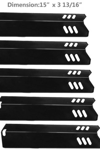 Zljiont Gas Grill Porcelain Steel Heat Plate Replacement（Set of 5）Fits Uniflame Models GBC1059WB, GBC1059WE-C, GBC1069WB-C, Backyard Grill Models BY12-084-029-98, GBC1255W, Lowes Model Grills